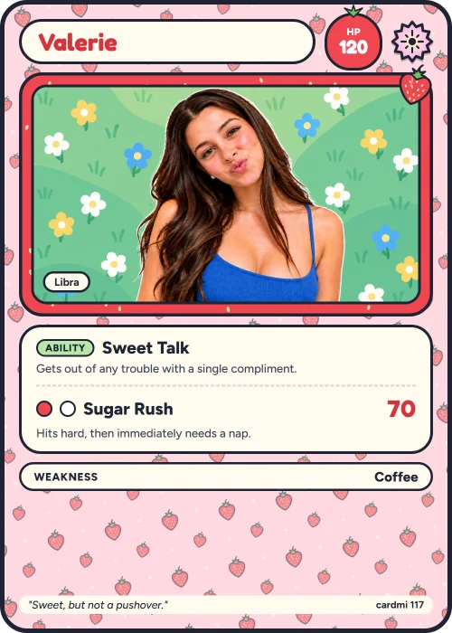 A Strawberry frame card, Supernova rarity